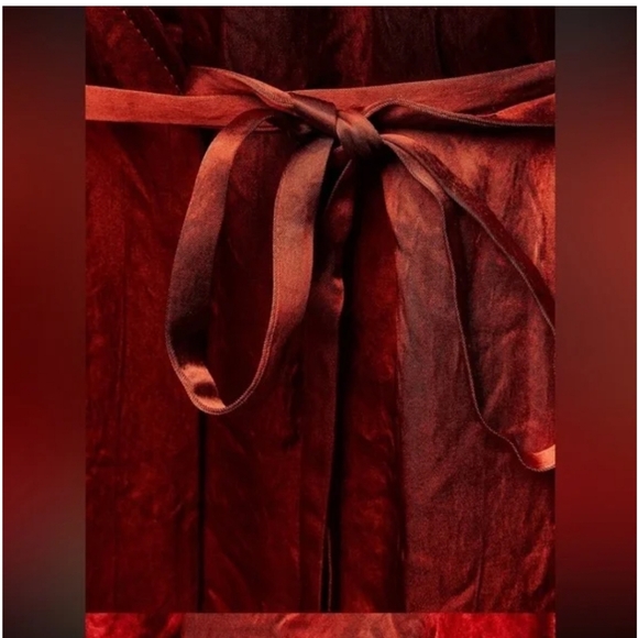 ๐๐ NWT Zara Satin Kimono Midi Wrap Dress Dark Orange ZW Collection Size M - Picture 15 of 16